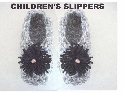 Crochet slippers, age 5 to 8