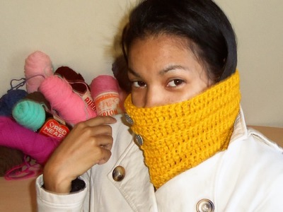 DIY How To Crochet  A Fashionable Neck warmer EASY