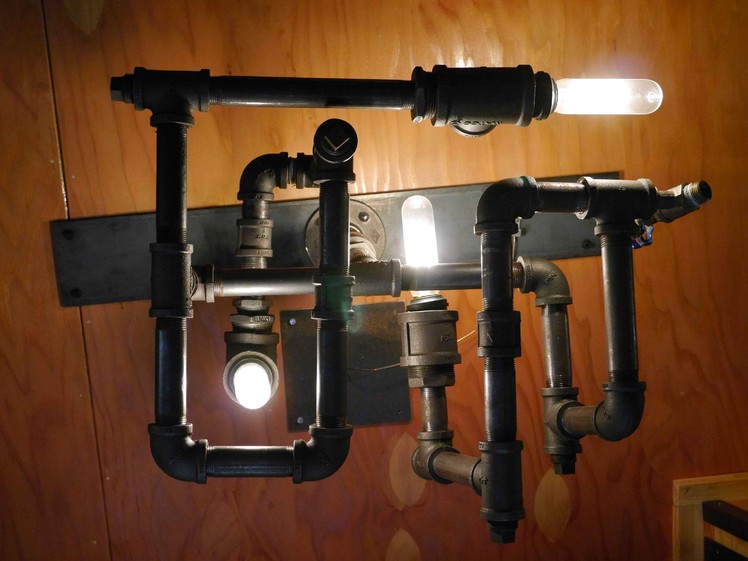 DIY STEAMPUNK-DieselPunk Modern Lamp.Light- w.recycled pipe fittings