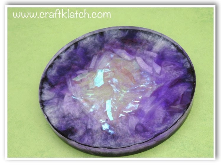 Faux Amethyst Geode Coaster DIY   Another Coaster Friday