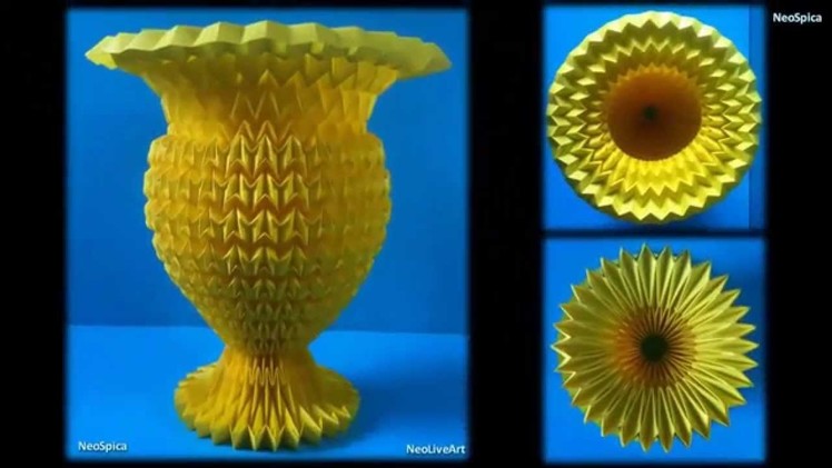 Flower Vase. Paper With Acrylic Enamel. Fold. Origami
