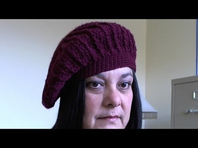 How to crochet beret - slouchy beanie video 3