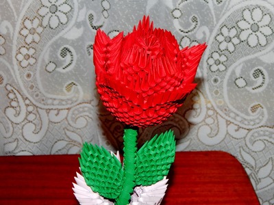 How to make 3d origami Rose part2