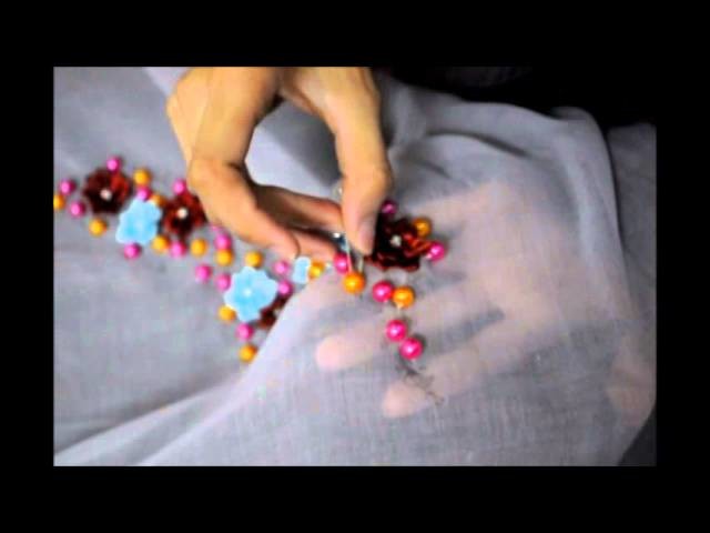 Tutorial sewing crumble beads on the scarf