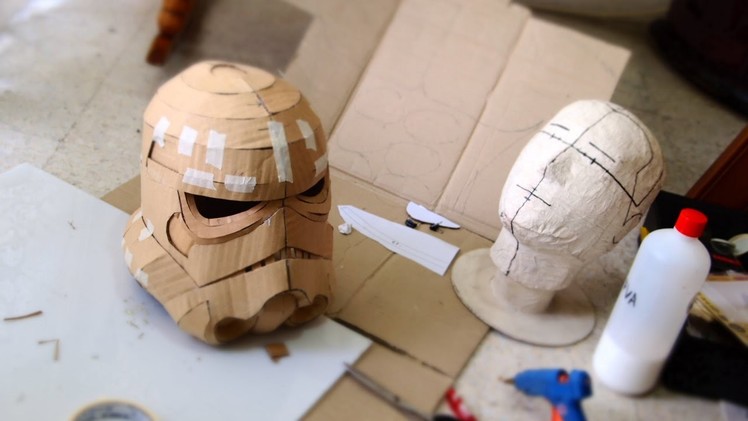 #75: Stormtrooper Helmet DIY Part 1 - Cardboard, Face, Jaw, Chin (free template)