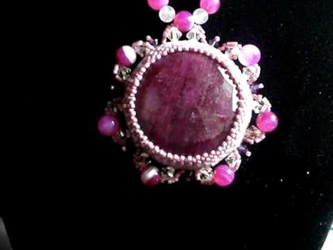 Collana rubino incastonata con delica beads ruby gemstone