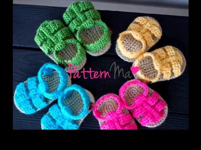 Crochet baby sandals tutorial