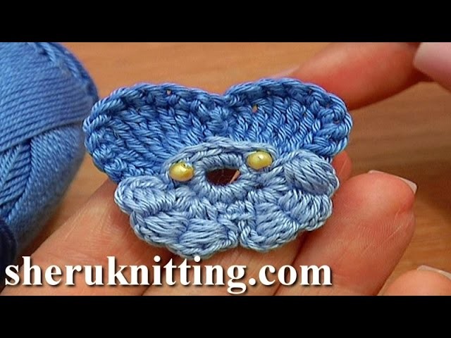 Crochet Beaded Center Pansy Flower Tutorial 64 Part 1 of 2 Quick to Crochet Two Color Pansy Flower