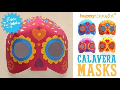 Day of the Dead Calavera mask- Step-by-step video tutorial & free templates to download!