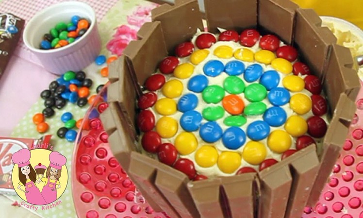 Decorate a Kit-Kat RAINBOW BIRTHDAY CAKE - Easy how-to tutorial - party idea