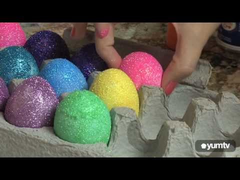 Decorate and Display DIY Glitter Eggs for Easter!