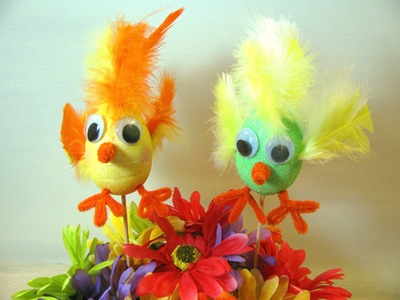 DIY Easter Chick - Crafts for kids (Puppets.Decoration)