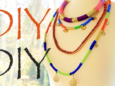 DIY Tribal Colorblock Rope Necklaces - Ethnic Proenza Schouler Fashion