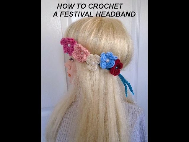 FESTIVAL CROCHET HEADBAND FLOWER CROWN, headpiece, how to diy
