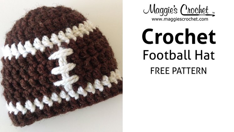 Football Hat Free Crochet Pattern - Right Handed