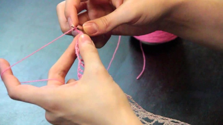 How to Crochet an Easy Edging on a Lace Scarf : Crochet Lessons