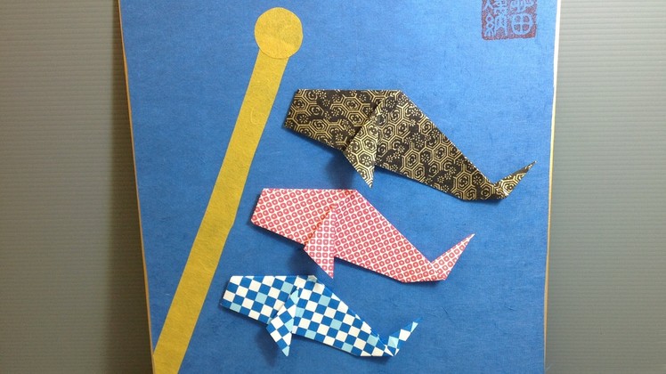 Origami Japan Kid's Day Koi Wind Sock Display Shikishi