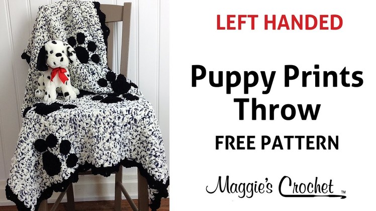 Puppy Prints Afghan Free Crochet Pattern - Left Handed