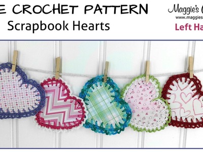 Scrapbook Hearts Free Crochet Pattern - Left Handed
