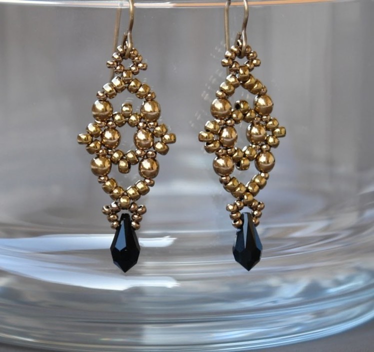 Sidonia's handmade jewelry - Losange earrings - beading tutorial
