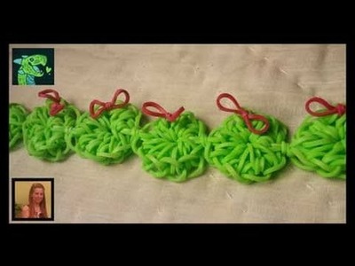 Christmas Wreath Bracelet with Rainbow Loom Hook by Cheryl Mayberry AKA willowcreat