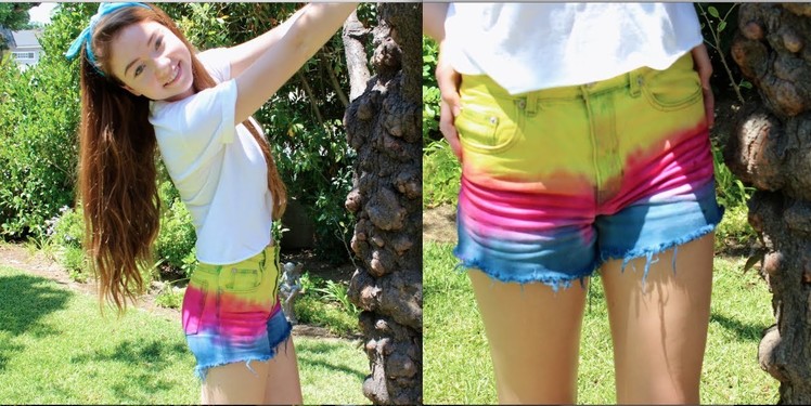 DIY: High-Waisted Colorful Ombre Shorts!