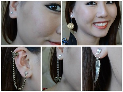 ✂ DIY: Magnetic Earrings | Fake Cartilage, Feather, Ear Cuff