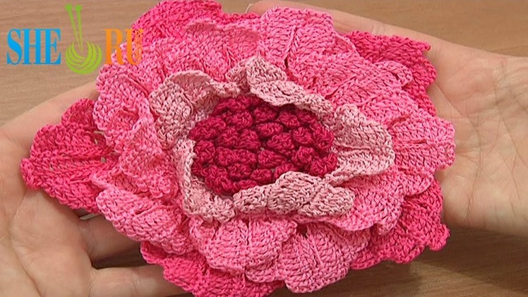 Flower to Crochet Tutorial 62 Part 3 of 3 Crochet Third Layer Of Large Petals