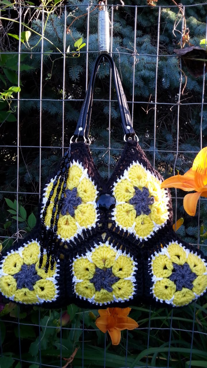 How To #Crochet Hexagon Granny Handbag Purse #TUTORIAL