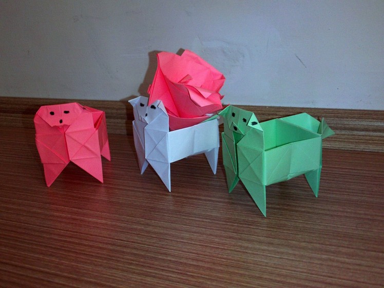 How To Make a Dog's box   Paper Origami Dog Box