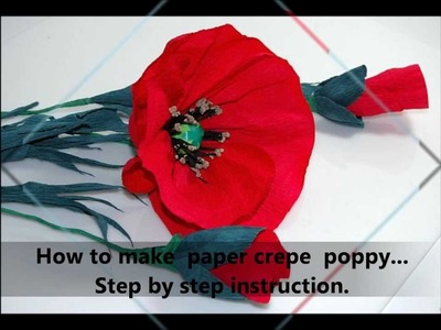 How to make paper crepe poppy  Step by step DIY