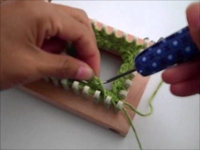 Loom Knitting: Double Woven Socks Rnd 10