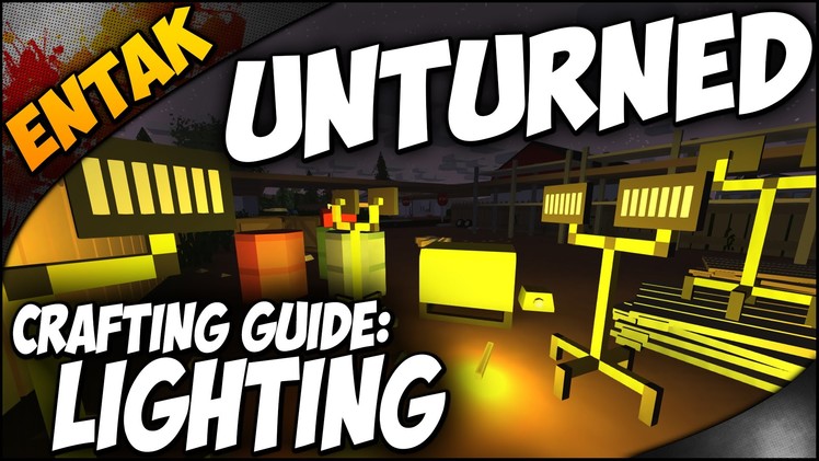 Unturned Crafting Guide ➤ How To Make A Campfire - Tactical Light - Miners Helmet - Brazier & More!