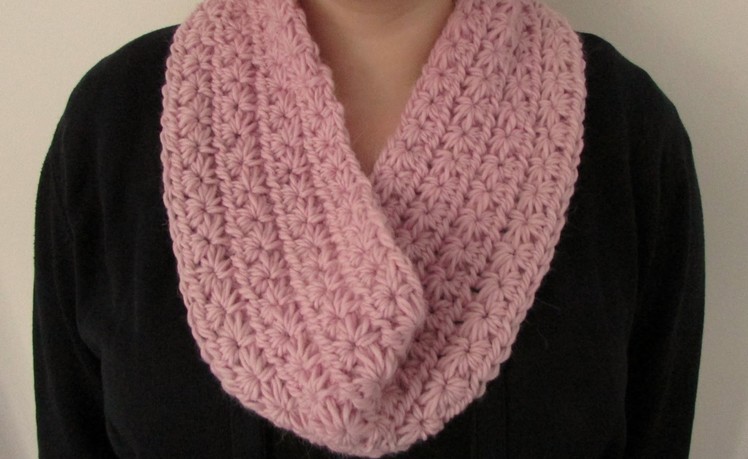 VERY EASY chunky crochet star stitch cowl. scarf. snood. infinity scarf tutorial