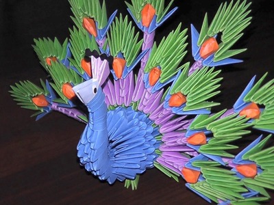 3D origami peacock (the king of birds) tutorial (instruction)