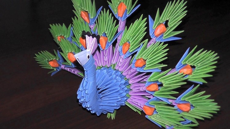 3D origami peacock (the king of birds) tutorial (instruction)