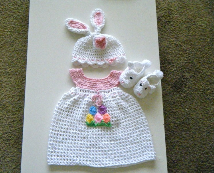 Crochet Baby dress set for Easter