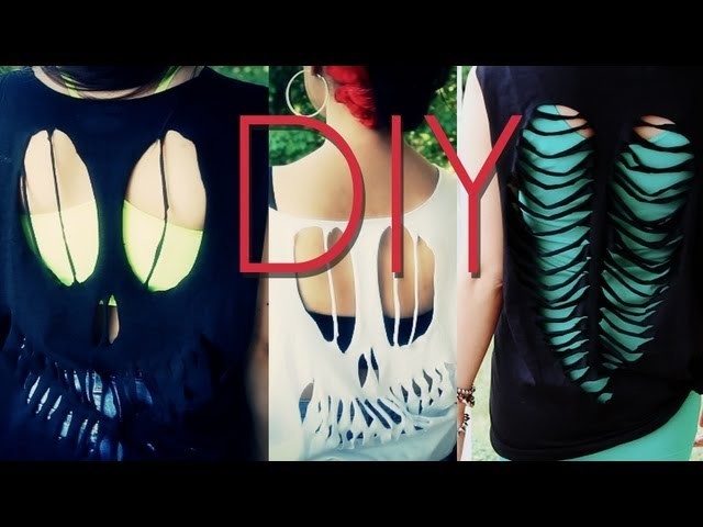 DIY Cutout T-Shirts EASY Skull & Skeleton Heart designs {How to Make}