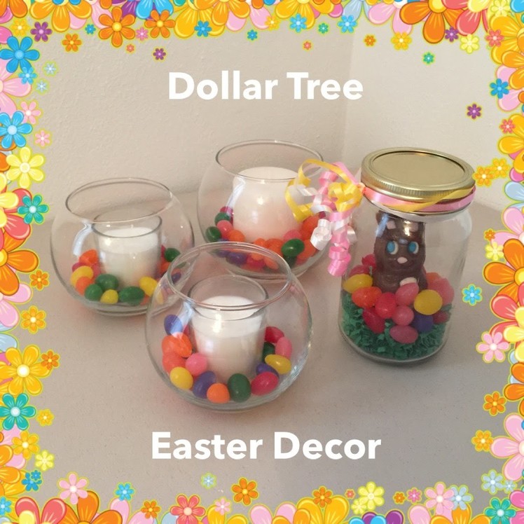 DIY Dollar Tree Easter Decor: Bunny In A Jar & Jelly Bean Candles!