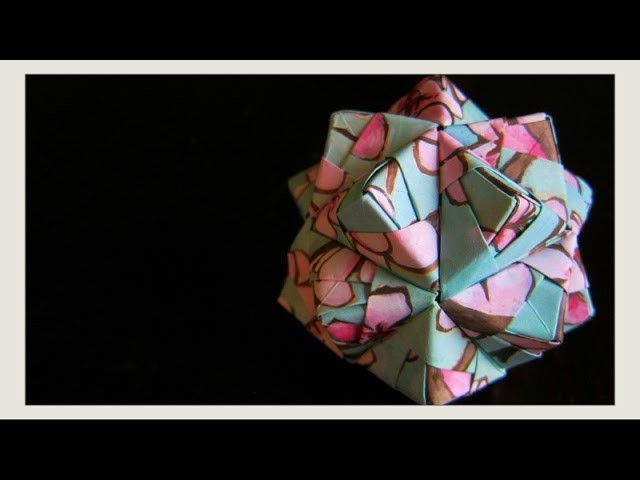 DIY - Origami Ball - New Year's Decoration Ornament - Icosahedron (Sonobe Unit, Modular Origami) 3D