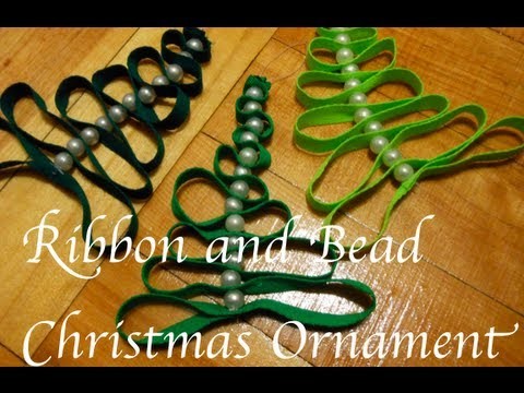 DiY: Ribbon & Bead Christmas Tree Ornament  ♡ Theeasydiy #Crafty