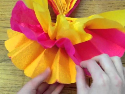 DIY Tissue Paper Pom-Poms: peeling apart layers