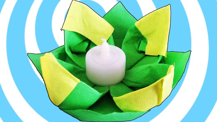 Easy Table Decoration Origami water lily from napkins