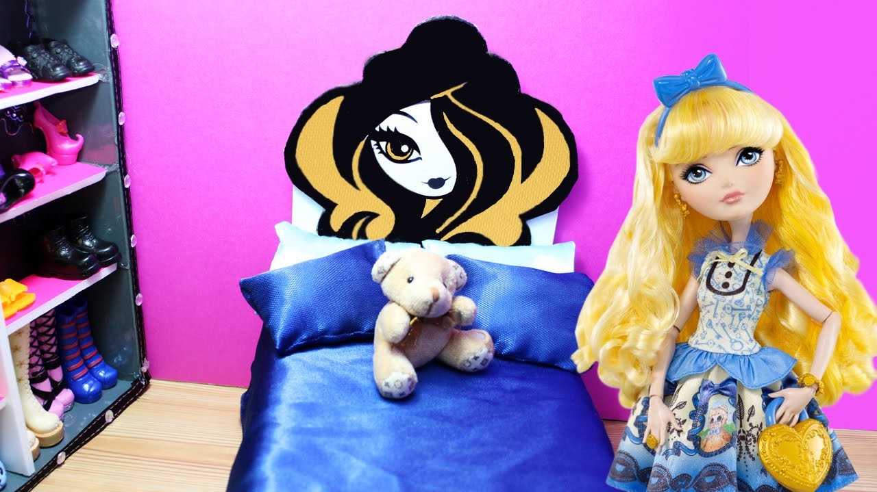 How to make a universal EVER AFTER HIGH DOLL BED- Doll Crafts