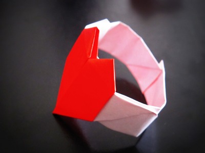 Origami - How to make a Heart-Shaped BRACELET. Bratara Origami