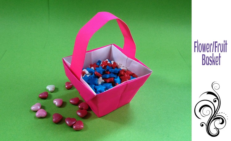 Origami Paper Flower. Fruit Basket (Home Decor) - Paper Folds !!