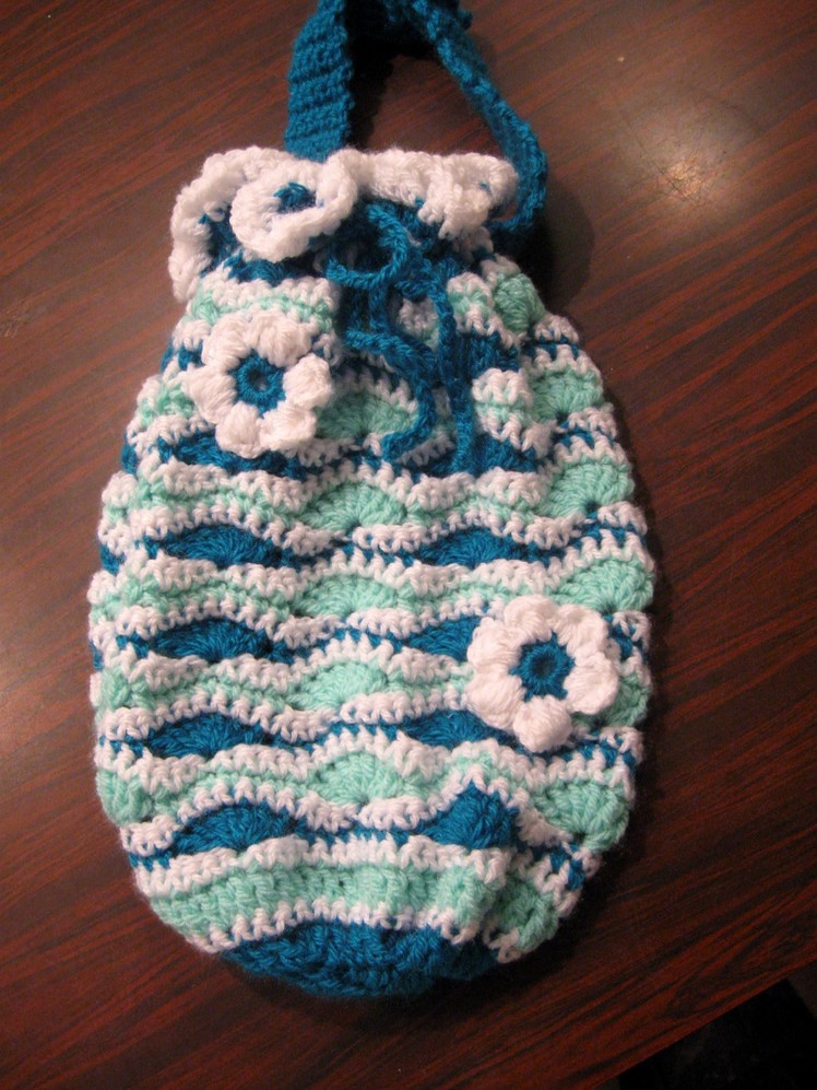 Wavy Stitch Draw Bag - Left Handed Crochet Tutorial