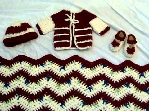 Art of crochet by Zohra -Crochet Baby sweater ,hat,shawl and booties -