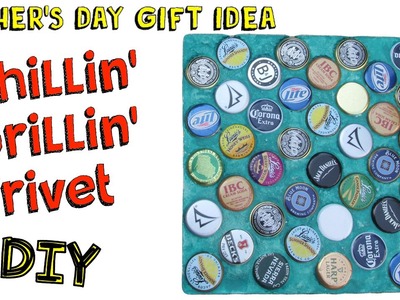 Chillin' Grillin' Trivet DIY  - Easy Bottle Cap Recycling Craft! Craft Klatch Father's Day Series