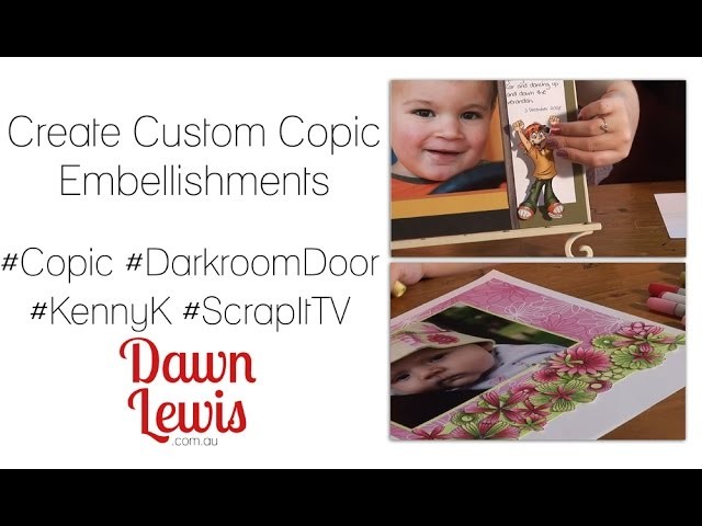 Creating Custom Scrapbook Embellishments with Digital Stamps and Copic Markers.